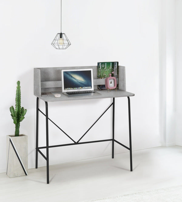 Metal and wood desk in grey