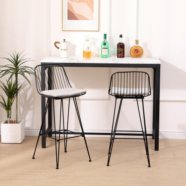 Set of 2 industrial-style metal bar stools
