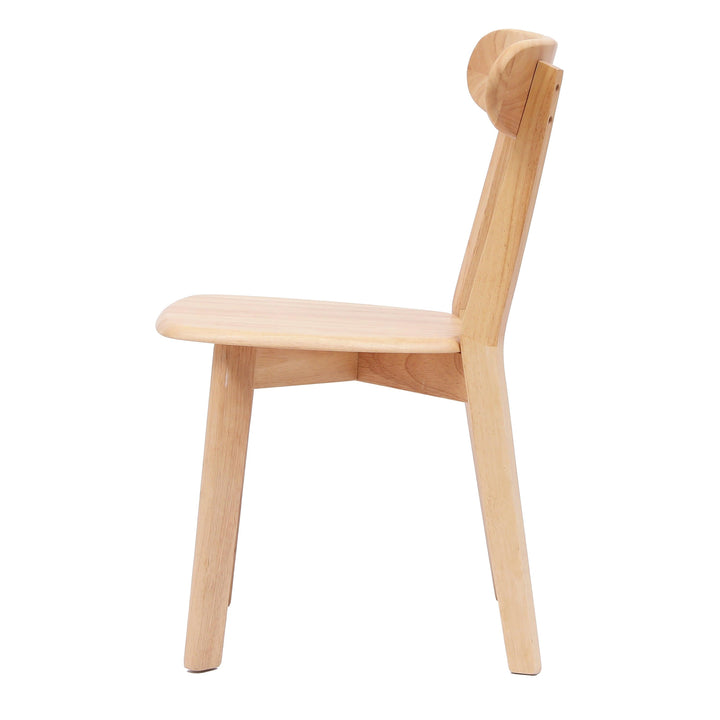 Set of 2 natural-colored solid wood chairs