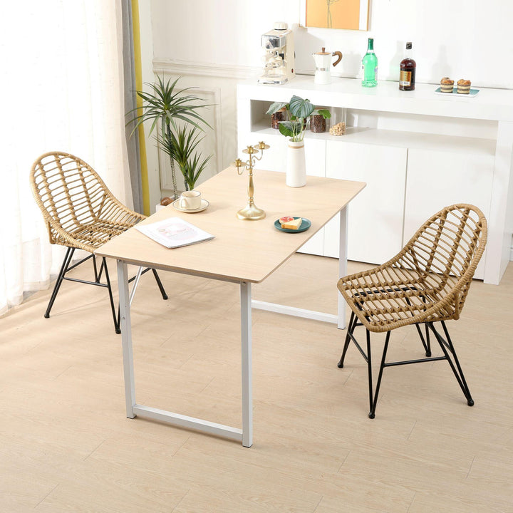 Set of 4 metal and rattan chairs