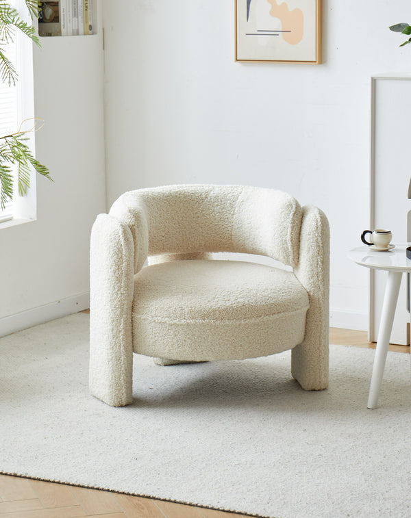 BANGUI - White curly lounge chair