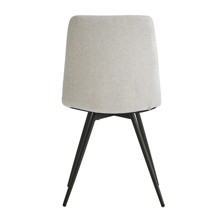 Set of 2 beige metal and fabric chairs
