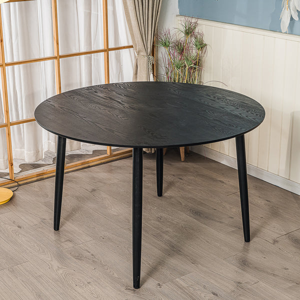 6 person solid pine dining table D120 black