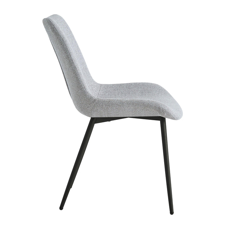 Set of 2 metal and grey fabric chairs