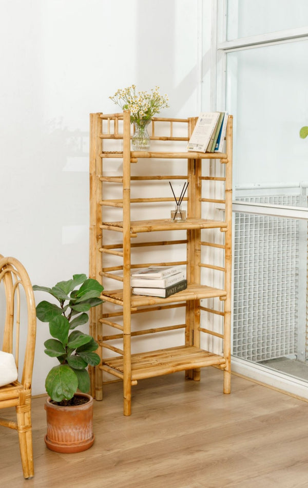 4-level shelf in solid bamboo