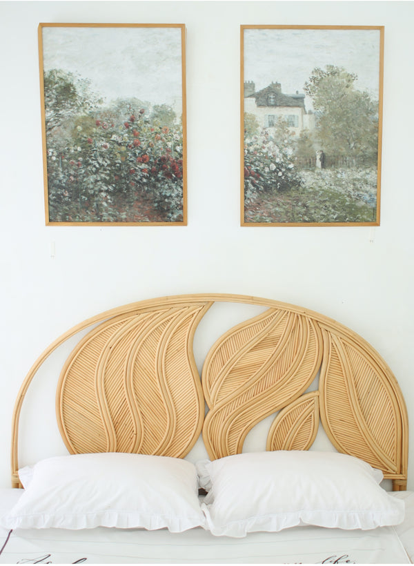 SAMARINDA - 160 cm headboard in natural rattan