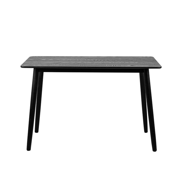 Rectangular dining table for 4 in black solid pine L120