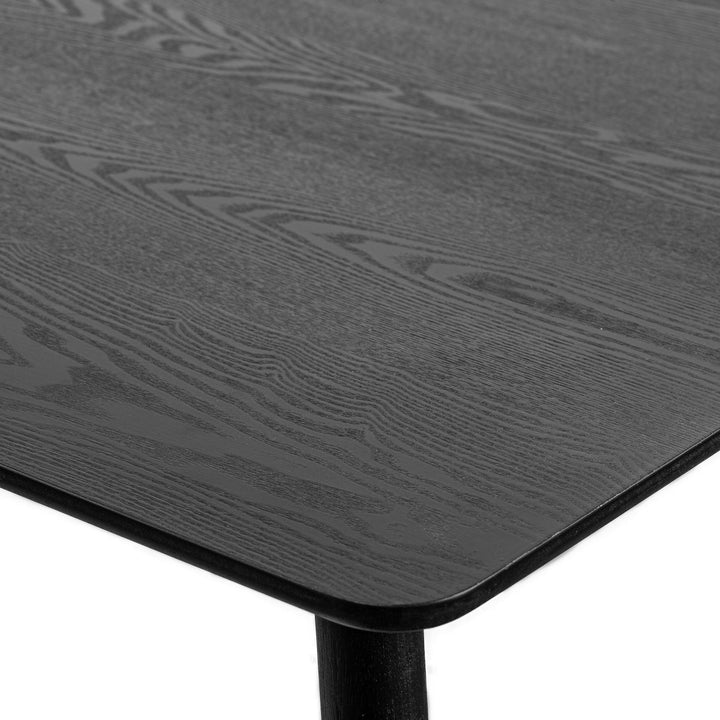 Rectangular dining table for 4 in black solid pine L120