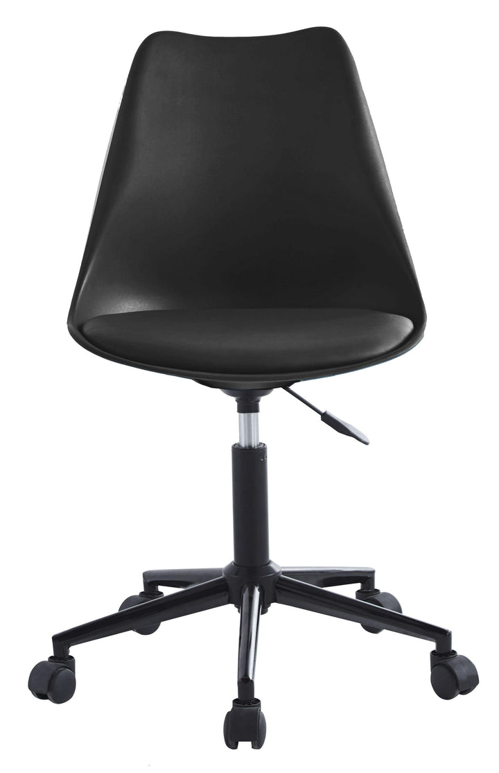 Office chair in polypropylene and black imitation leather
