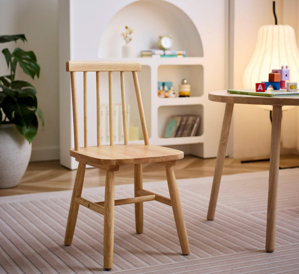 Set of 2 natural wood children's chairs