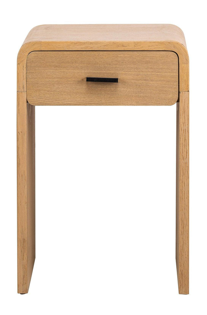 1-drawer bedside table in brown wood