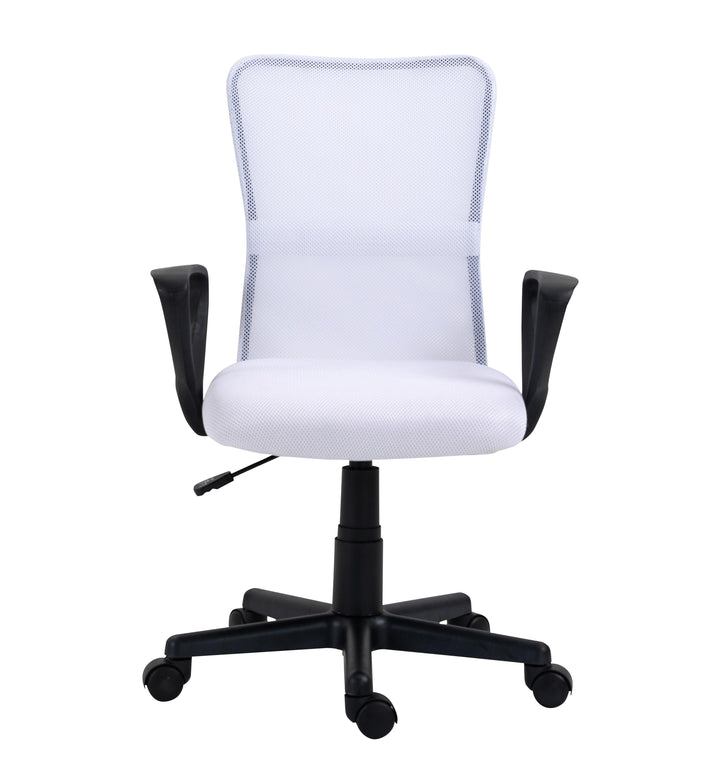 Adjustable office chair in white fabric