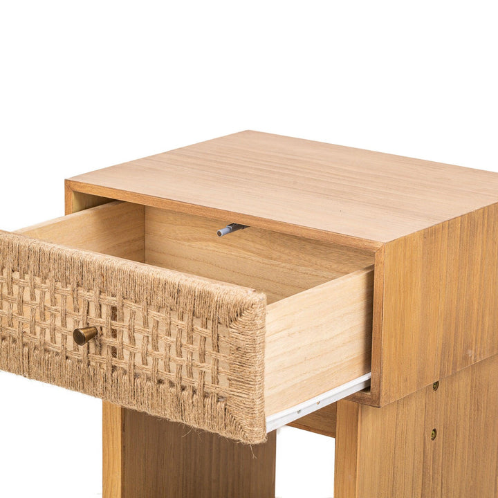 1-drawer bedside table in natural rope