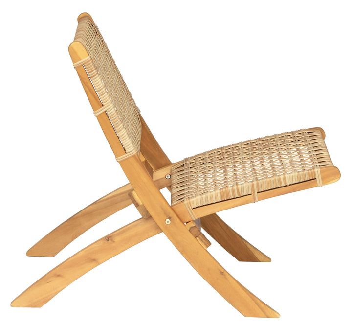 Solid acacia and rope armchair