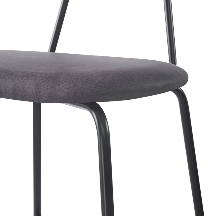 Set of 2 metal and black imitation cane bar stools