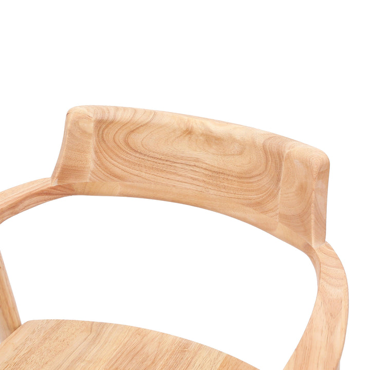 Set of 2 solid wood chairs with natural-colored armrests