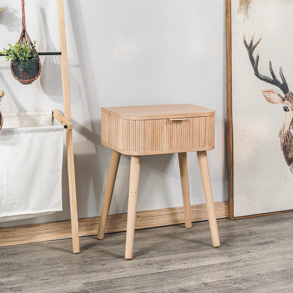 1-drawer bedside table in natural wood