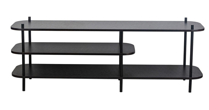 Modern TV stand in metal and black wood
