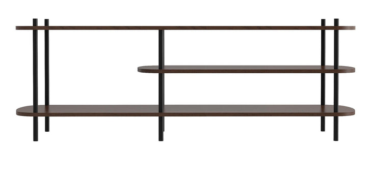 Modern style TV stand in metal and brown wood