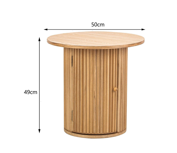 Solid wood side table, natural color