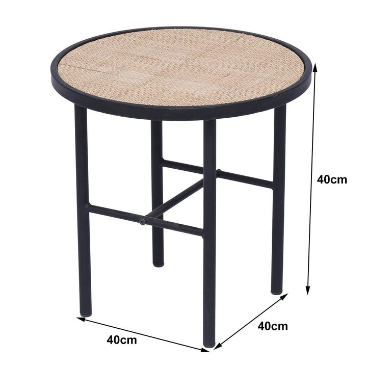 Metal and wood side table