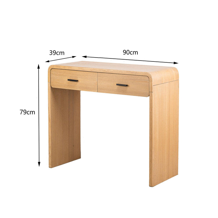 Scandinavian-style 2-drawer wooden console