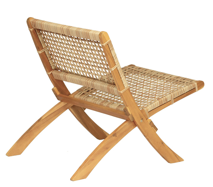 Solid acacia and rope armchair