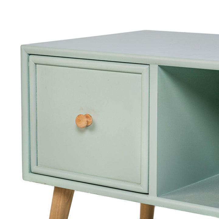 Mint green solid wood 2-drawer TV stand