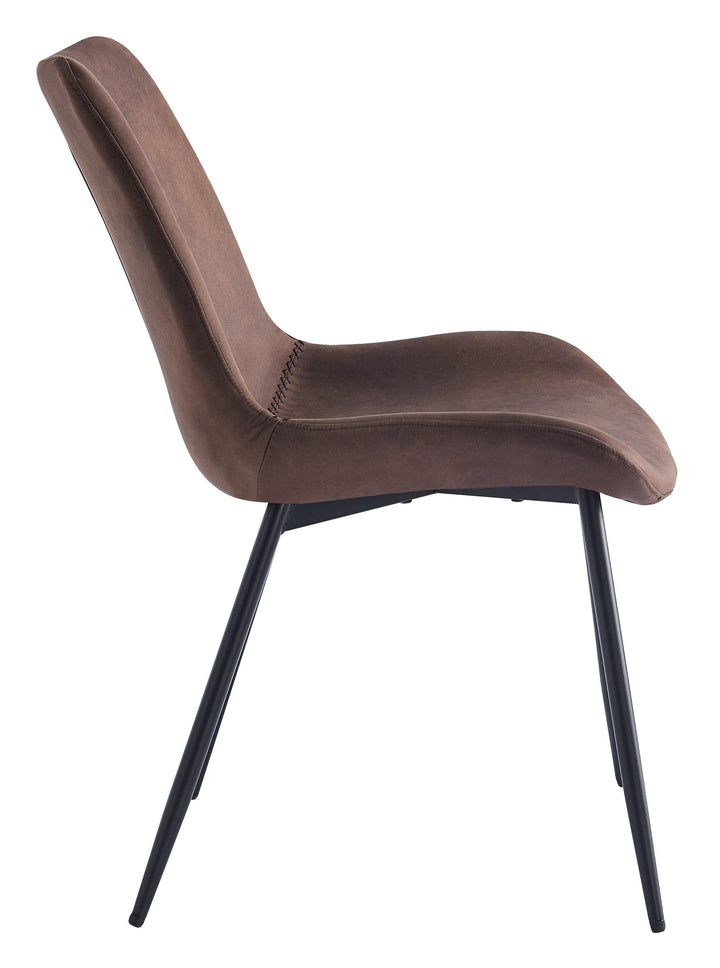 Set of 2 metal and brown imitation chairs