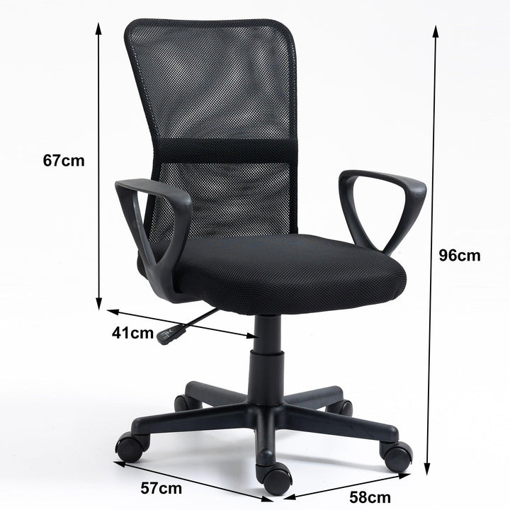 Adjustable office chair in black fabric